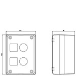 Купить 3SB3802-3A. (3SB38023A., 3SB38O2-3A., 3SB38O23A.) КОРПУСWITH CHOICE OF COMPONENTS МЕТ. 2 COMMAND POINTS ДЛЯ FRONT PLATE MOUNTING FOR METRIC GLANDS
