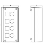 Купить 3SB3804-2A. (3SB38042A., 3SB38O4-2A., 3SB38O42A.) КОРПУСWITH CHOICE OF COMPONENTS МЕТ. 4 COMMAND POINTS ДЛЯ BASE MOUNTING FOR METRIC GLANDS
