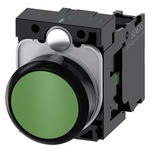 3SU1100-0AB40-1BA0 (3SU11000AB401BA0, 3SU11OO-OAB4O-1BAO, 3SU11OOOAB4O1BAO) КНОПКА, 22MM, КРУГЛАЯ, ПЛАСТИК, ЗЕЛЁНАЯ, ПЛОСКАЯ КНОПКА, КОНТАКТЫ МГНОВЕННОГО ДЕЙСТВИЯ, С ДЕРЖАТЕЛЕМ 1NO, ВИНТОВЫЕ КЛЕММЫ