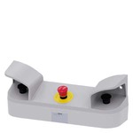 Купить 3SU1803-3NB00-1AE1 (3SU18033NB001AE1, 3SU18O3-3NBOO-1AE1, 3SU18O33NBOO1AE1) ДВУРУЧНЫЙ ПОСТ УПРАВЛЕНИЯ, 22MM, С КРУГЛЫМИ ВЫРЕЗАМИ, МАТЕРИАЛ КОРПУСА - ПЛАСТИК, КРЫШКА КОРПУСА - СЕРАЯ, 3 КОМАНДНЫХ ТОЧКИ, МЕТАЛЛ ПЛАСТИК, 8 ДОПОЛНИТЕЛЬНЫХ ОТВЕРСТИЙ 22 MM ДЛЯ УСТРОЙСТВ ПОДАЧИ КОМАНД, 2 ГРИБОВИДНЫЕ КНОПКИ ЧЕРНЫЕ 40MM, 2 X 1НО+1НЗ, ВИНТОВЫЕ КЛЕММЫ, 1 ГРИБОВИДНАЯ КНОПКА АВАРИЙНОГО ОСТАНОВА, 40MM, 2НЗ, ВИНТОВЫЕ КЛЕММЫ, УСТАНОВКА МОДУЛЕЙ НА ЛИЦЕВОЙ ПАНЕЛИ, С КАБЕЛЬНОЙ ВТУЛКОЙ