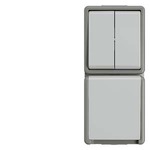 Купить 5TA4815 DELTA FLACHE ВЫКЛЮЧАТЕЛЬ КОМБИНИРОВАННЫЙ 10A DC/16А AC 250В НАВЕСНОГО МОНТАЖА IP44 С ЗАЩИТОЙ ОТ БРЫЗГ 2 КЛАВИШИ+РОЗЕТКА С ЗАЩИТНЫМ КОНТАКТОМ С ВИНТОВЫМ ПОДСОЕДИНЕНИЕМ