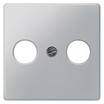5TG1253 DELTA I-SYSTEM АЛЮМИНЕВЫЙ МЕТАЛЛИК КРЫШКА РОЗЕТКИ ДЛЯ RF/TV/SAT 55X55MM 2 ОТВЕРСТИЯ