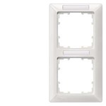 Купить 5TG2552-2 (5TG25522) DELTA LINE ТИТАНОВО-БЕЛЫЙ РАМКА 2-МЕСТНАЯ 151X80MM ВЕРТИКАЛЬНАЯ С ПОЛЕМ ДЛЯ НАДПИСИ