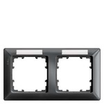 Купить 5TG2552-7 (5TG25527) DELTA LINE ЧЕРНЫЙ МЕТАЛЛИК РАМКА 2-МЕСТНАЯ 151X80MM ГОРИЗОНТАЛЬНАЯ С ПОЛЕМ ДЛЯ НАДПИСИ