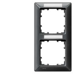 Купить 5TG2552-8 (5TG25528) DELTA LINE ЧЕРНЫЙ МЕТАЛЛИКЙ РАМКА 2-МЕСТНАЯ 151X80MM ВЕРТИКАЛЬНАЯ С ПОЛЕМ ДЛЯ НАДПИСИ