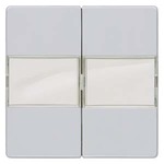 Купить 5TG6252 DELTA I-SYSTEM АЛЮМИНЕВЫЙ МЕТАЛЛИК ВЫКЛЮЧАТЕЛЬ 2 КЛАВИШИ С ПОЛЕМ ДЛЯ НАДПИСИ 55X55MM