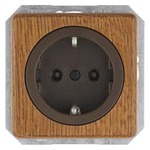 5UB1640 (5UB164O) DELTA NATUR ТЕМНЫЙ ДУБ РОЗЕТКА SCHUKO 16A AC 250В C ЗАЩИТНЫМ КОНТАКТОМ C БЕЗРЕЗЬБОВЫМИ КОНТАКТНЫМИ ЗАЖИМАМИ ЭЛ.-МЕХ. ЧАСТЬ
