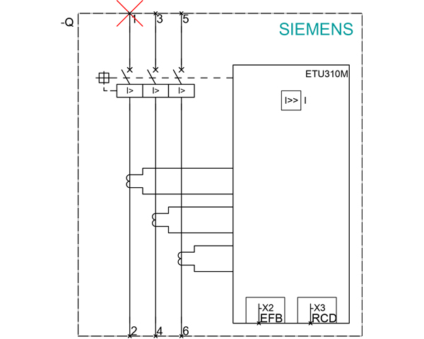 SIEM 3VA2325-6KP42-0AA0 Leistungsschalter 3VA2 400 ICU=85kA, LSI, IN=250A IR=100